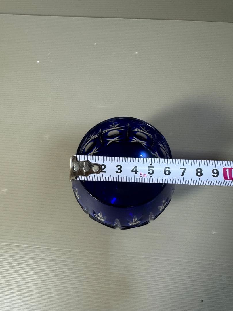 2260 ワイングラス　瑠璃色　切子　未使用