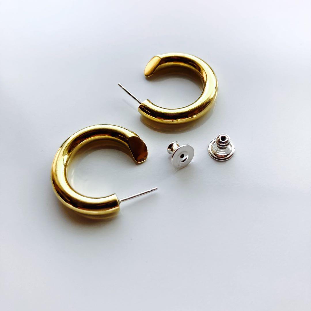 シルバー925 4×23mm 真鍮　フープピアス