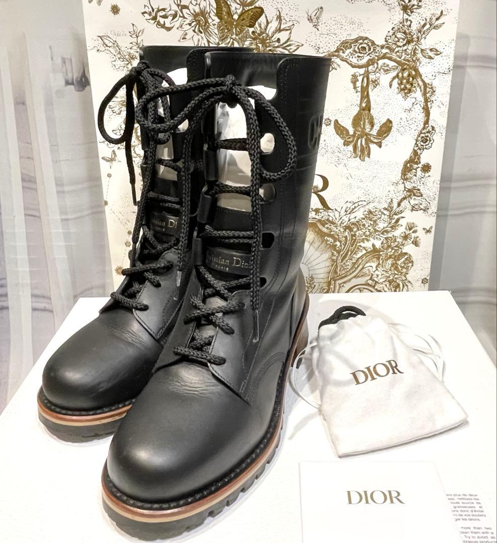 【値下げ ⭐︎ 美品】Dior ディオール黒 ブーツ36.5 D-QUEST
