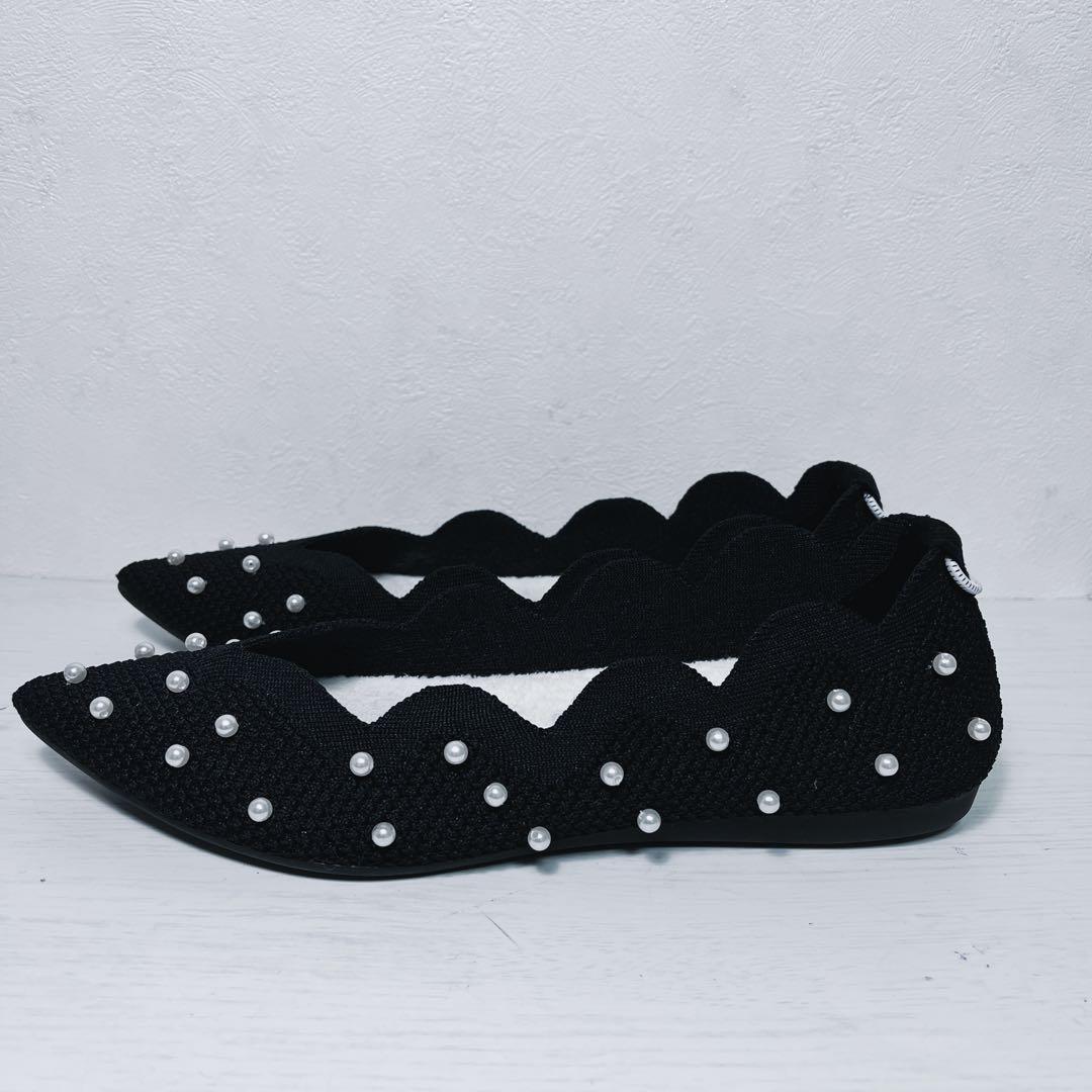 オッフェン öffen 25㎝ パール フラットシューズ ポインテッドトゥ