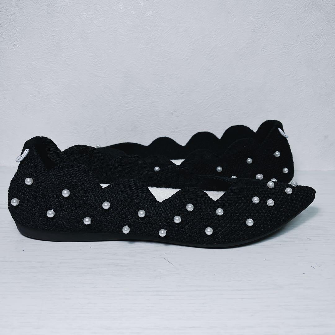 オッフェン öffen 25㎝ パール フラットシューズ ポインテッドトゥ