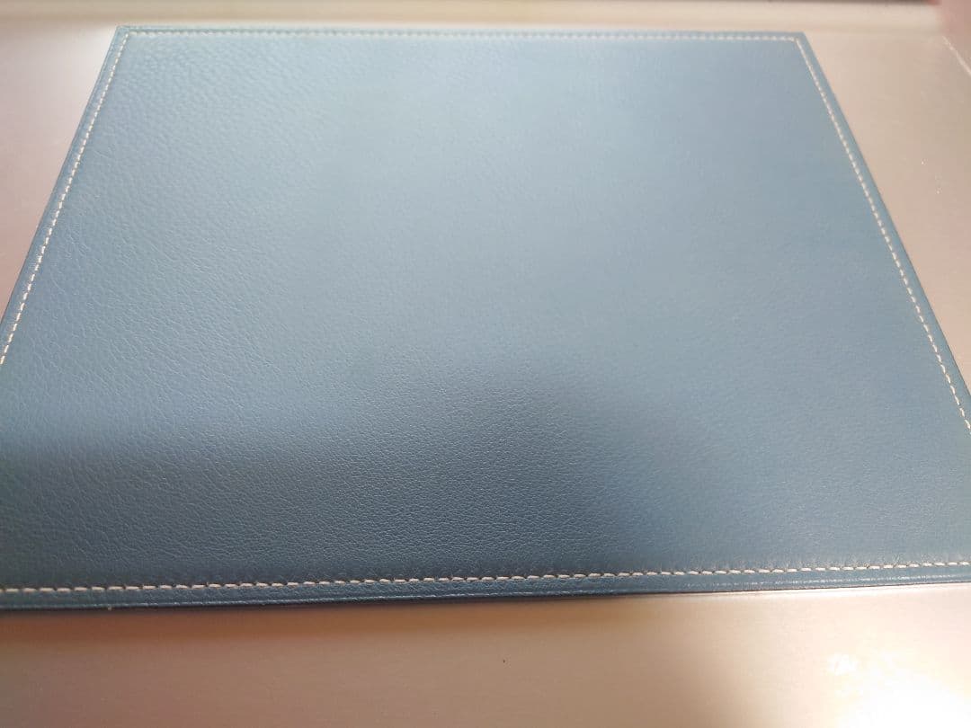 【 HERMES 】エルメス マウスパッド レザー ブラックxブルー