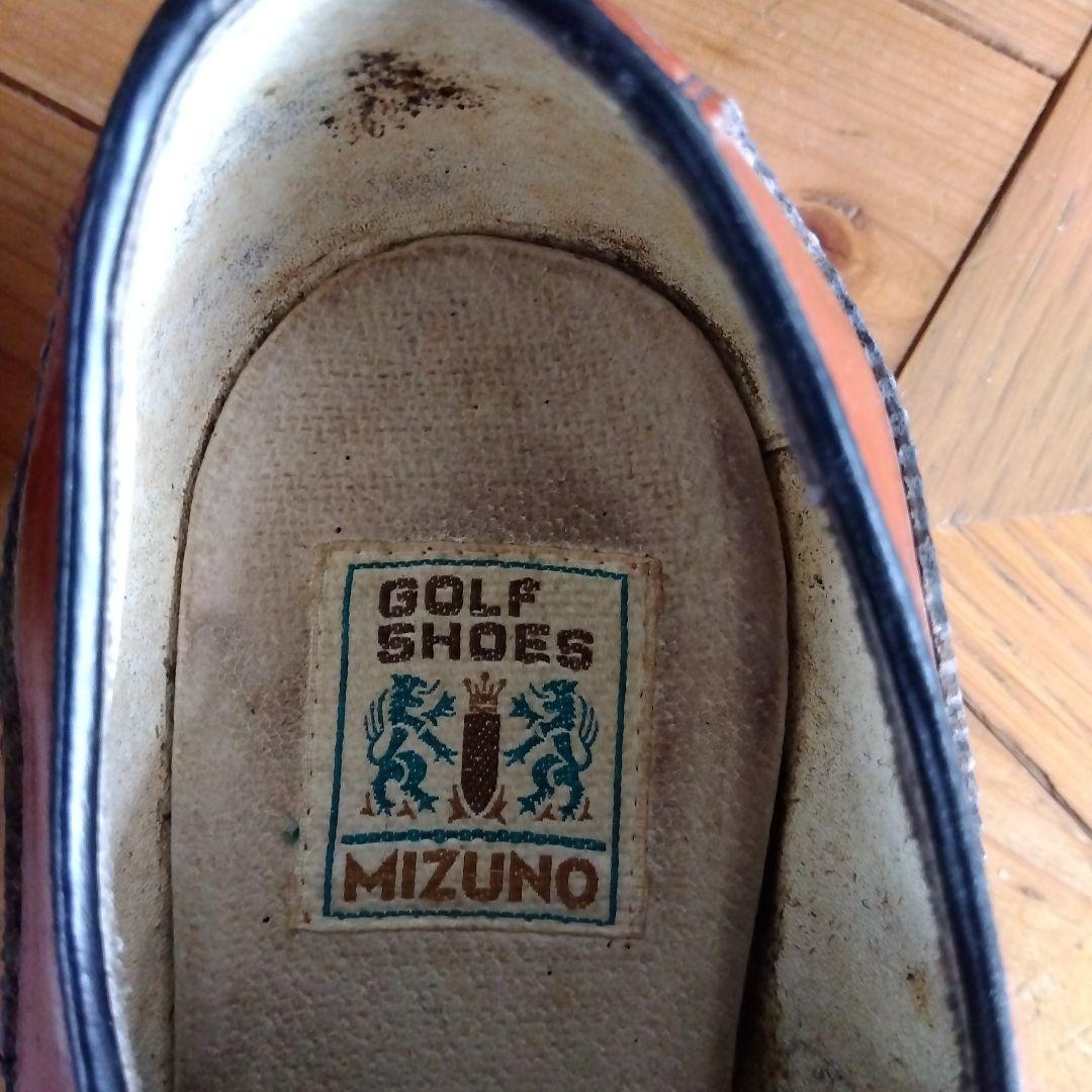 MIZUNO ゴルフシューズ 本革 メタルスパイク　ビンテージ風