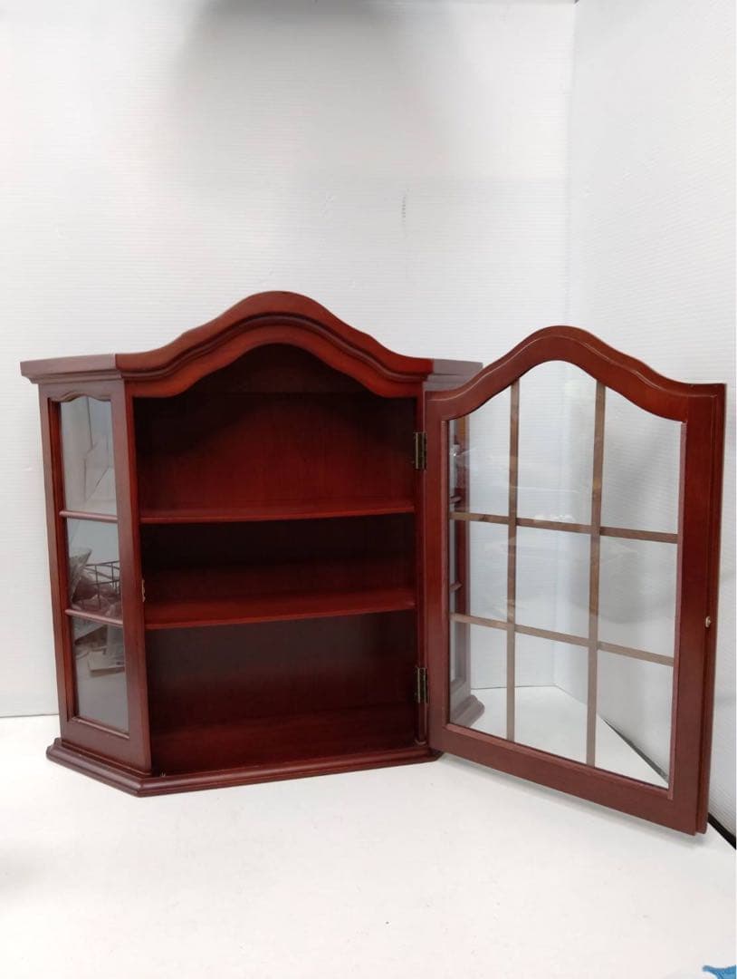 G1748 木製キャビネット 飾り棚 アンティーク 壁掛け コレクションケース