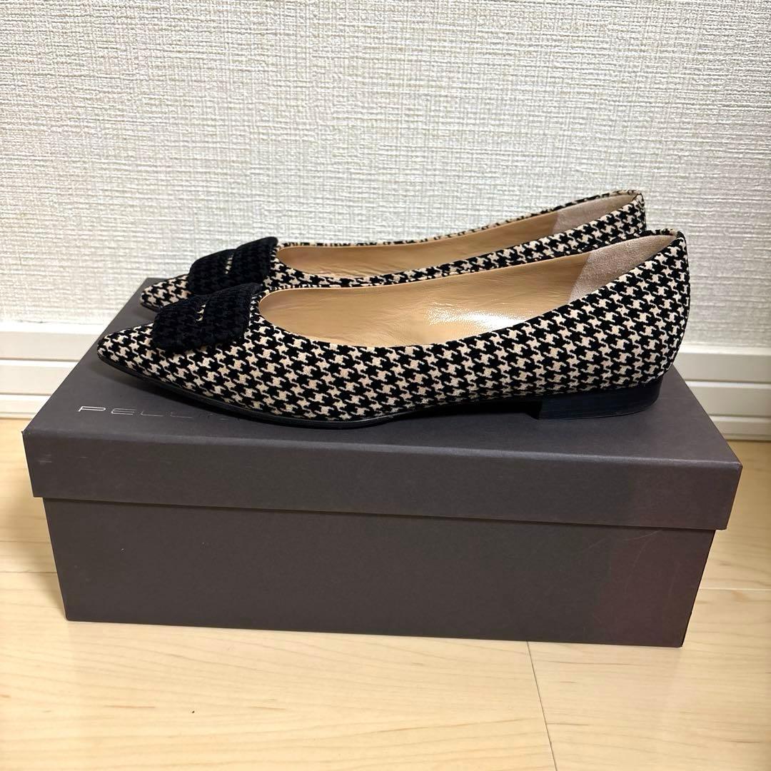 PELLICO フラットシューズ 35.5 千鳥格子柄