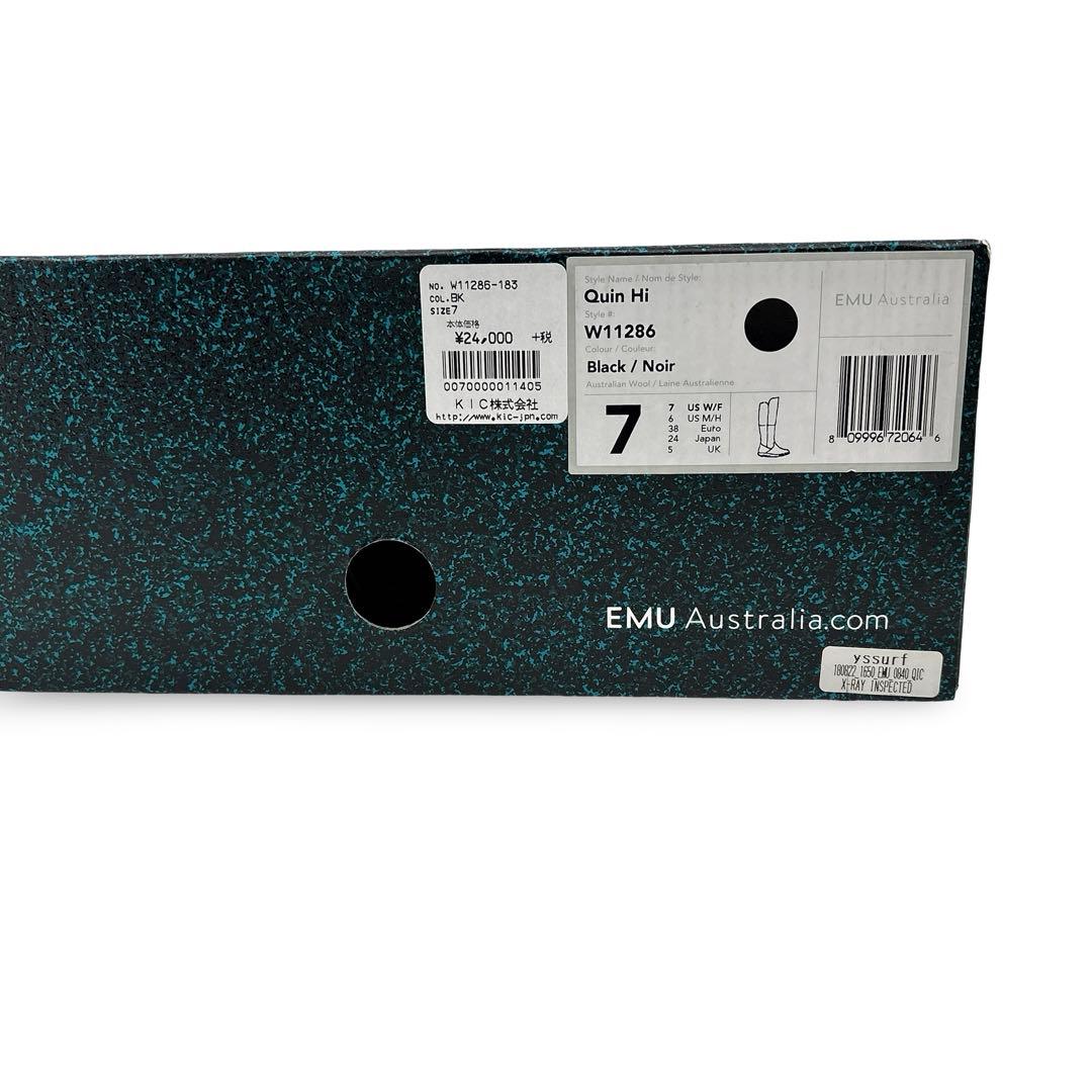 未使用新品】EMU エミュー　ロングブーツ レザー　スエード　中ボア　黒