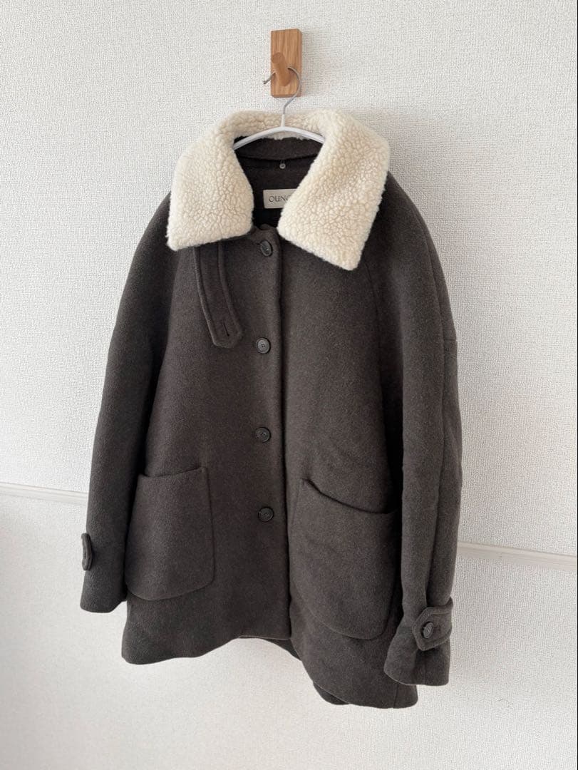 【美品】 ounce base fur collar coat オンス 韓国