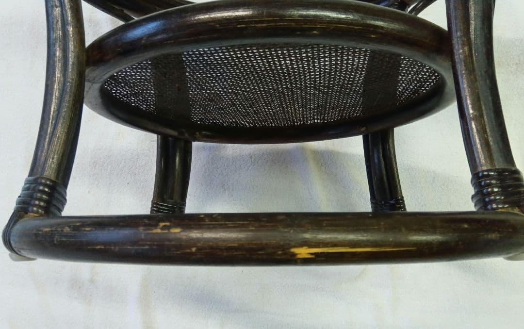 ラタン　サイドテーブル　ガラステーブル　籐　黒色　丸テーブル　センターテーブル