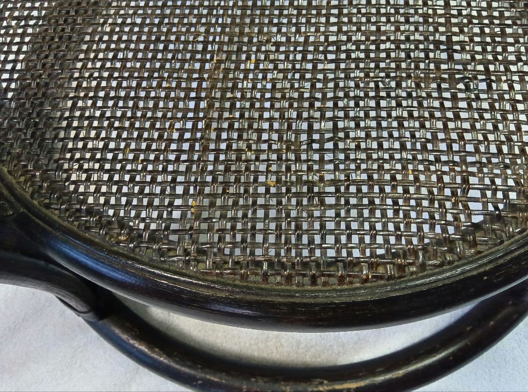 ラタン　サイドテーブル　ガラステーブル　籐　黒色　丸テーブル　センターテーブル