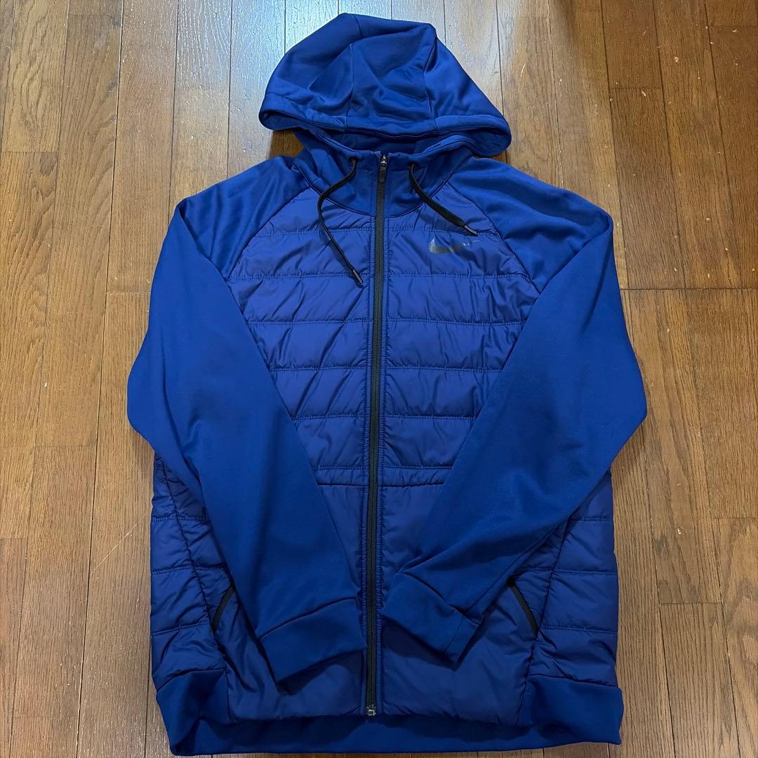 【中古美品】NIKE ナイキ フルジップ中綿ブルゾンフード付 XXL/NV