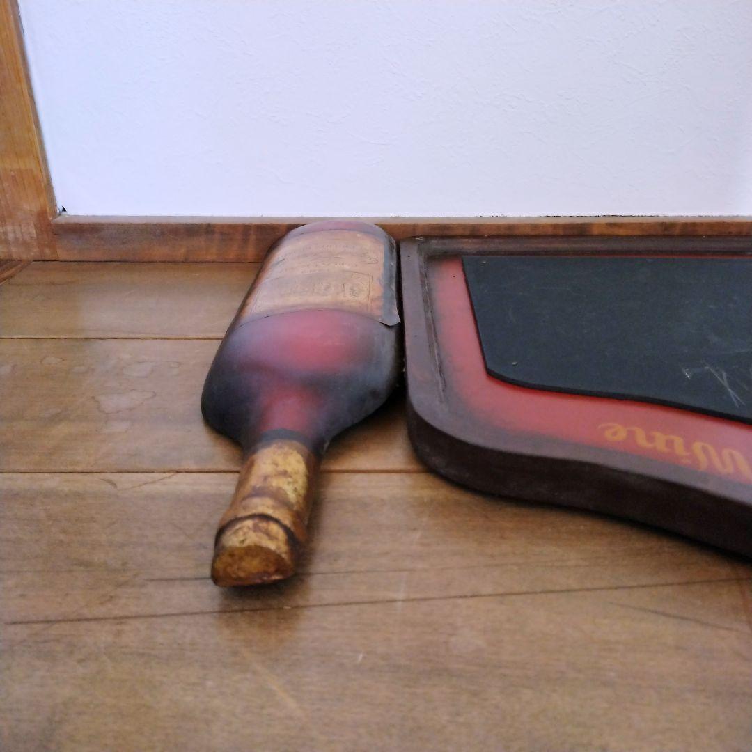 ワイン 木製 パネル 白/赤ワイン 黒板 温度計付き サインボード アンティーク