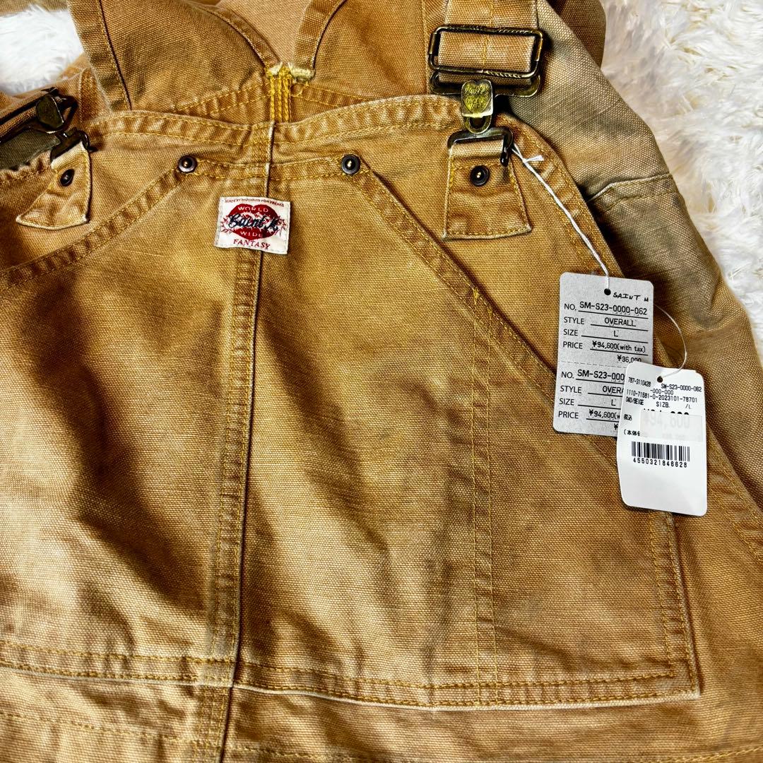 SAINT MICHAEL ヴィンテージ加工 ダブルニー オーバーオール　デニム