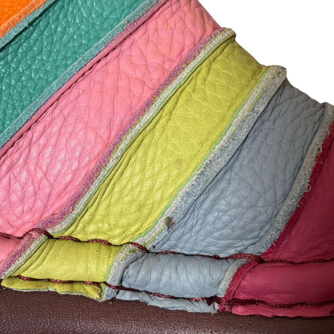 【美品】estacion エスタシオン　ショートブーツ　マルチカラー　人気　L