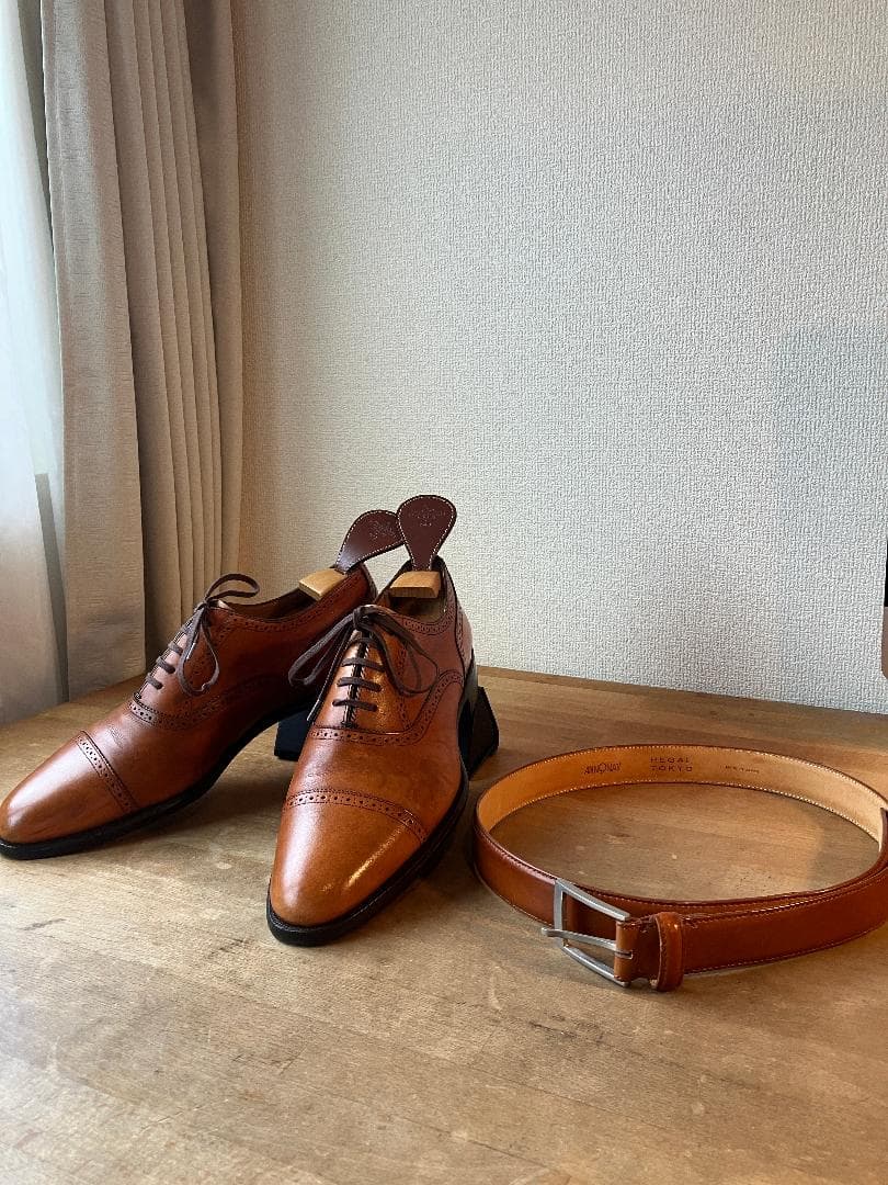 REGAL 27.5cm ドレスシューズとベルトセット（シューツリー付き）