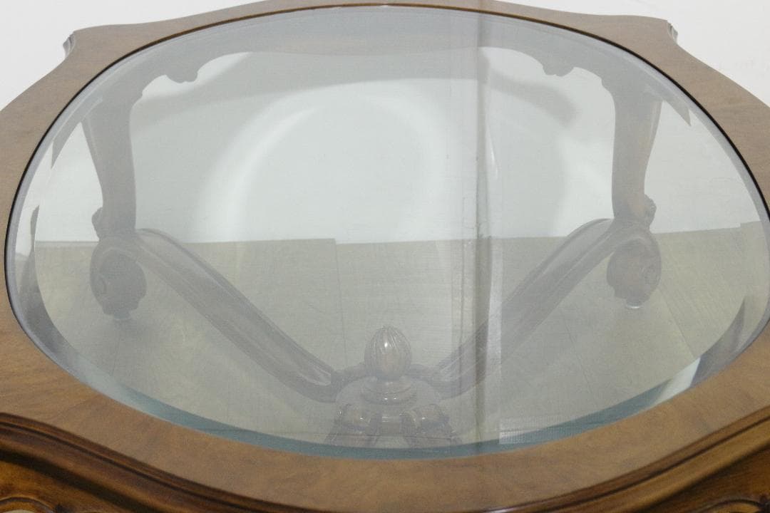 KARGES FUNITURE★木製センターテーブル★ガラス天板★ネコ脚★