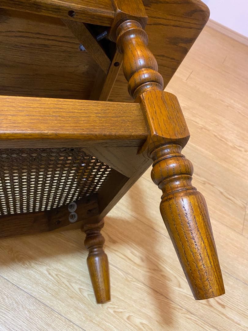 三越　ブルージュ　アンティーク　ローテーブル　ラタン　レトロ　ヴィンテージ