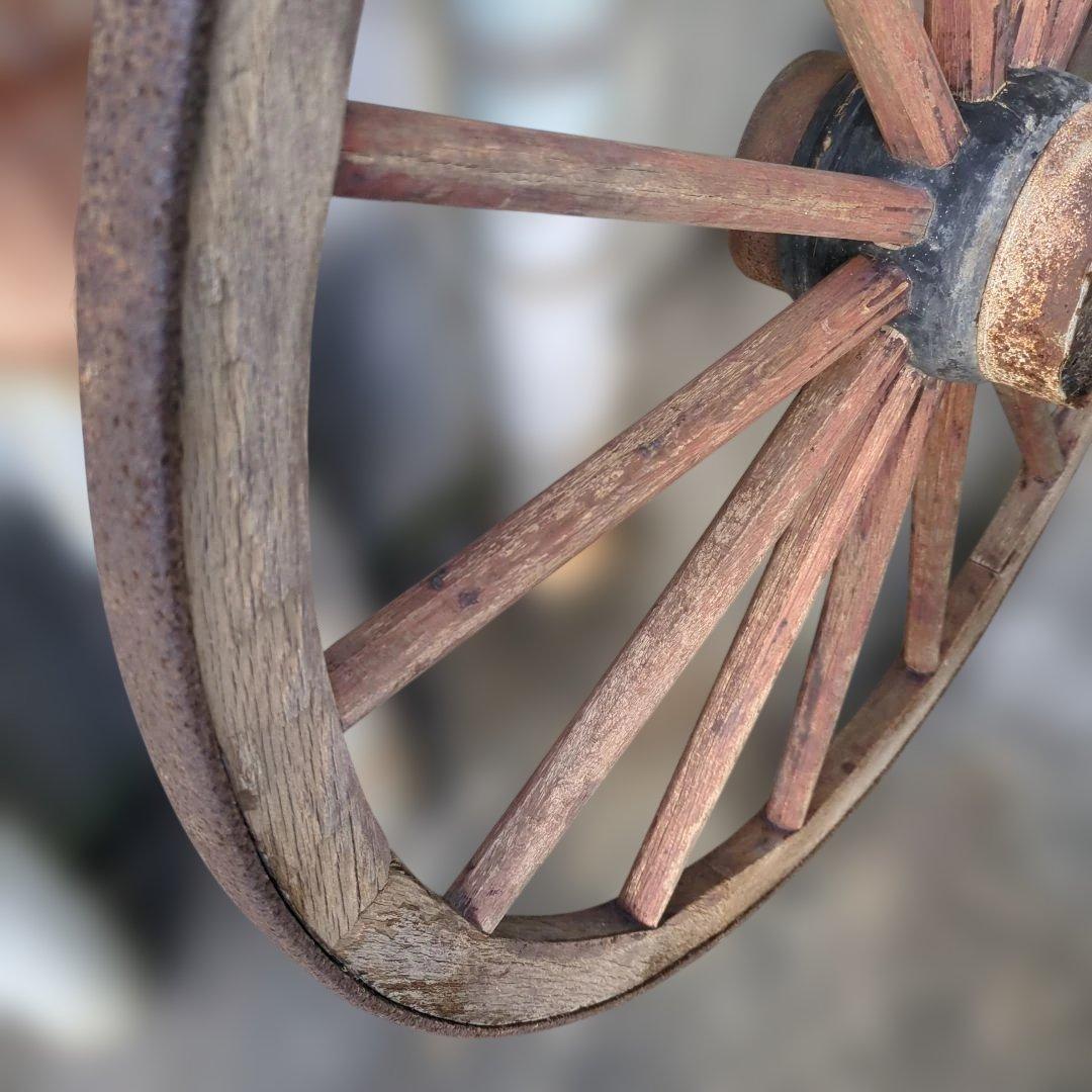 骨董　車輪　大八車　オブジェ　ガーデニング　木製　鉄　大型