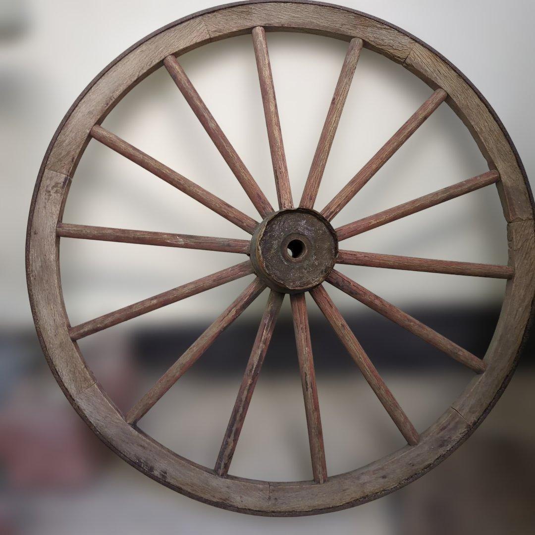 骨董　車輪　大八車　オブジェ　ガーデニング　木製　鉄　大型