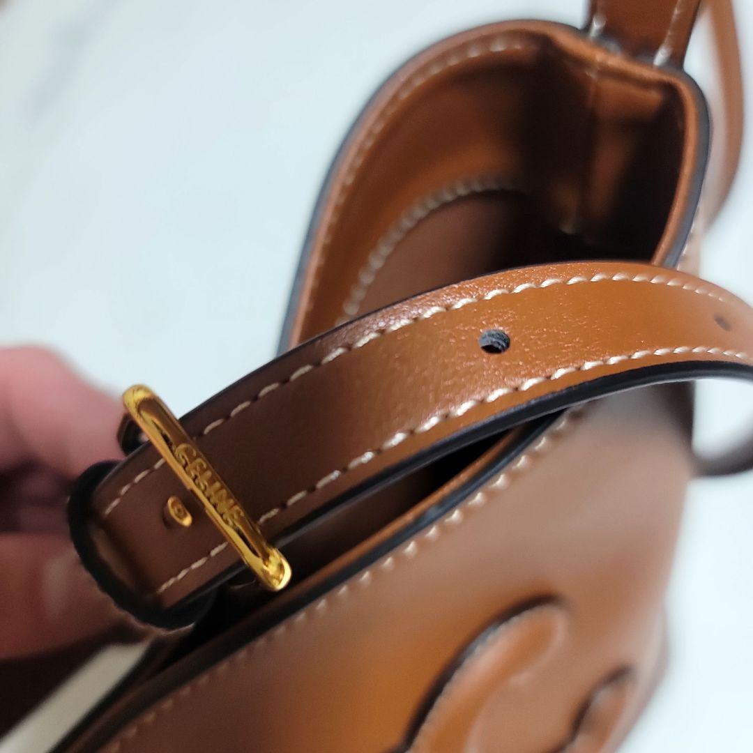 CELINE・ブラウンレザー・バケツ型・ショルダーバッグ