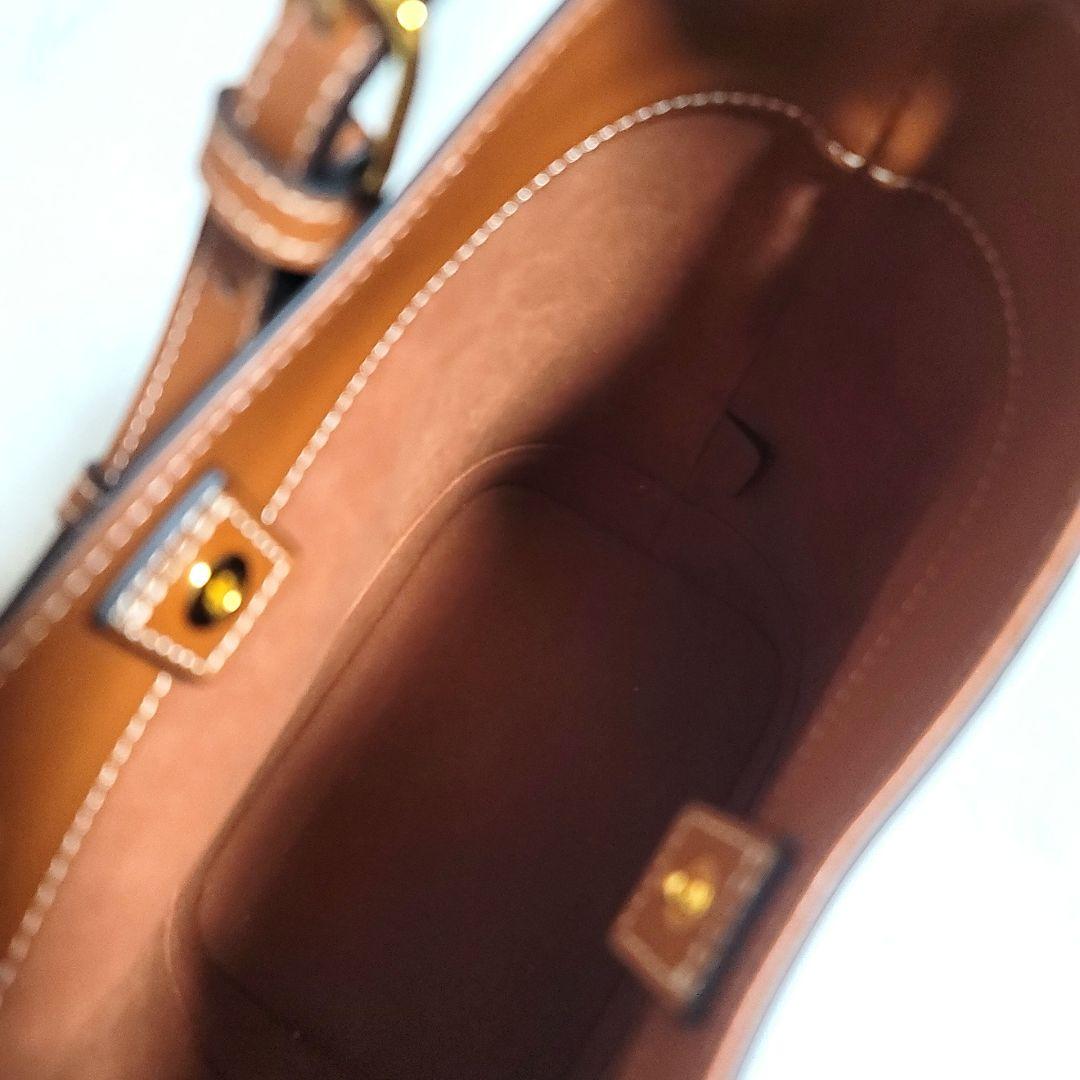 CELINE・ブラウンレザー・バケツ型・ショルダーバッグ