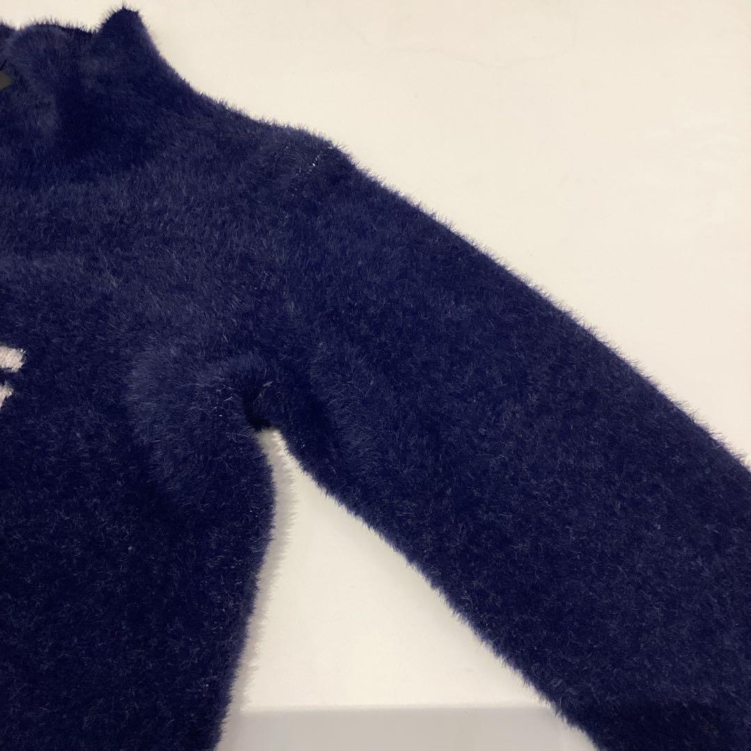 BRIEFING 新品　CL WS SHAGGY LOGO KNIT ネイビー