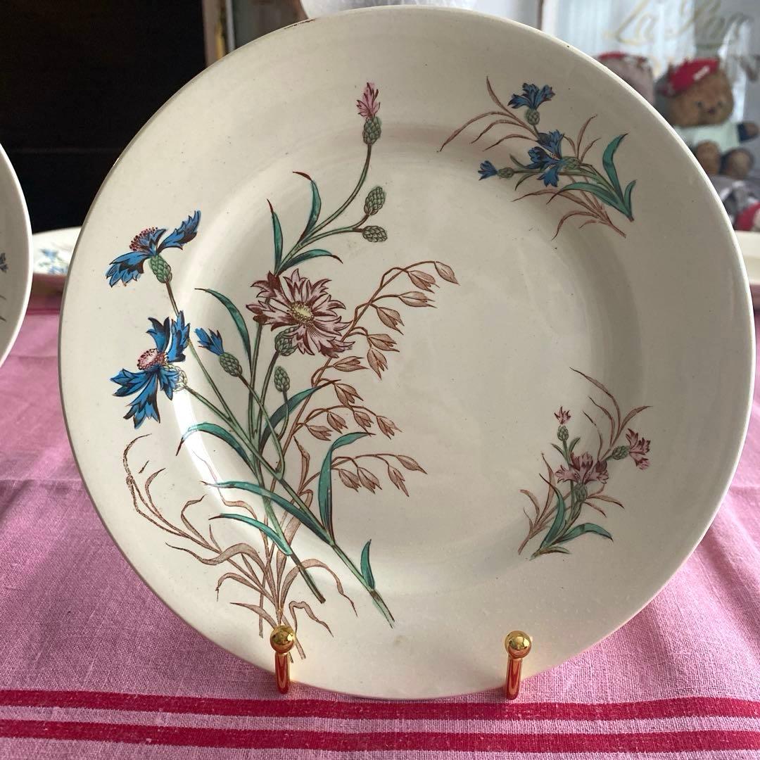 フランスアンティーク　LunevilleリュネヴィルBLEUET　矢車菊皿【B】