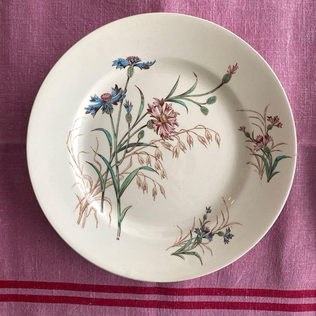 フランスアンティーク　LunevilleリュネヴィルBLEUET　矢車菊皿【B】