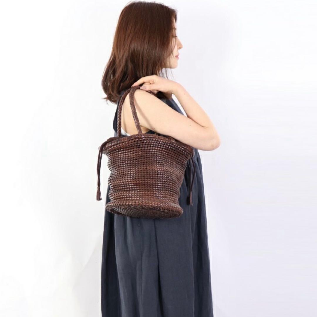 Dragon ドラゴンディフュージョン　メッシュトート　ブラウン　カゴバッグ