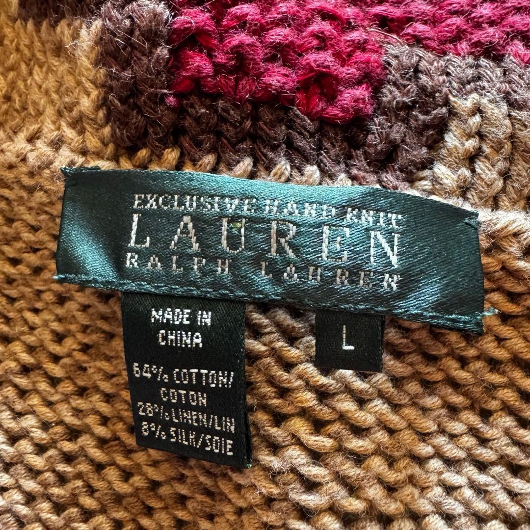 ラルフローレン ネイティブ ハンドニット カーディガン セーター 希少 Lサイズ