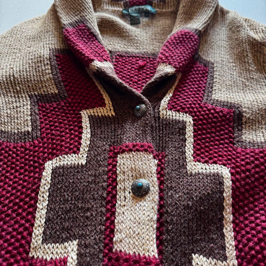 ラルフローレン ネイティブ ハンドニット カーディガン セーター 希少 Lサイズ