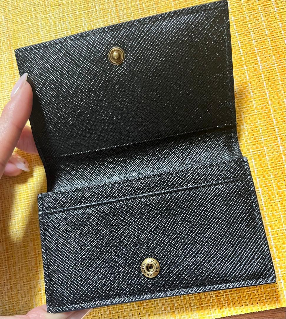 【極美品　箱付き】PRADA プラダ　ブラック レザー 名刺入れ
