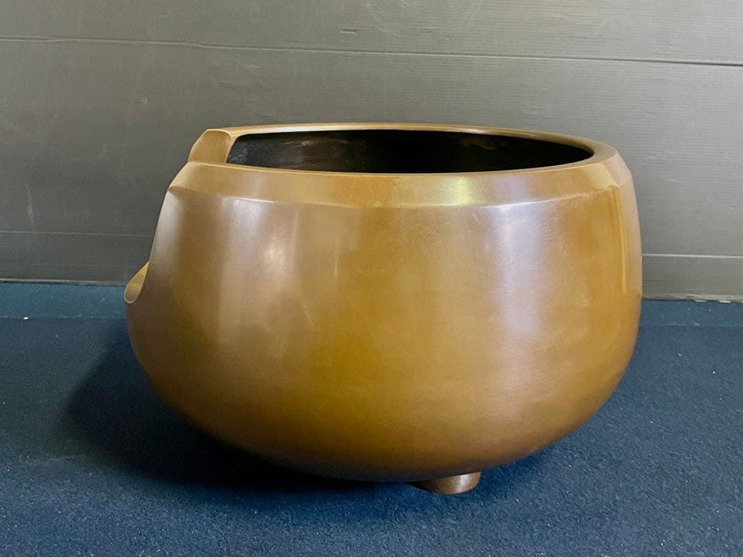 割引❣️【未使用 美品】「母」 唐銅 風炉 助伝 共箱 茶道具（1014あ③）