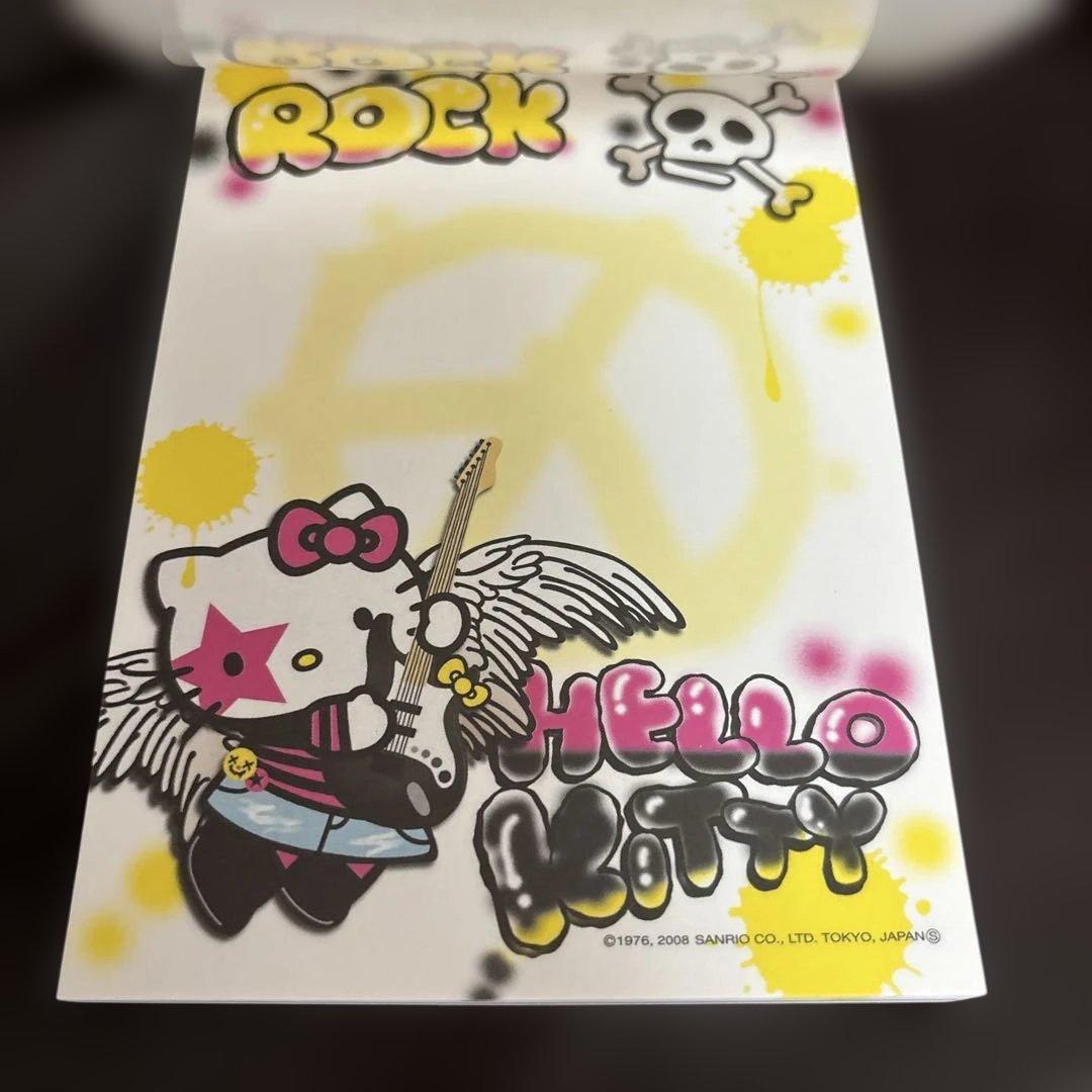 【未使用】　レア・限定デザイン　ハローキティ ロックキティ　メモ帳