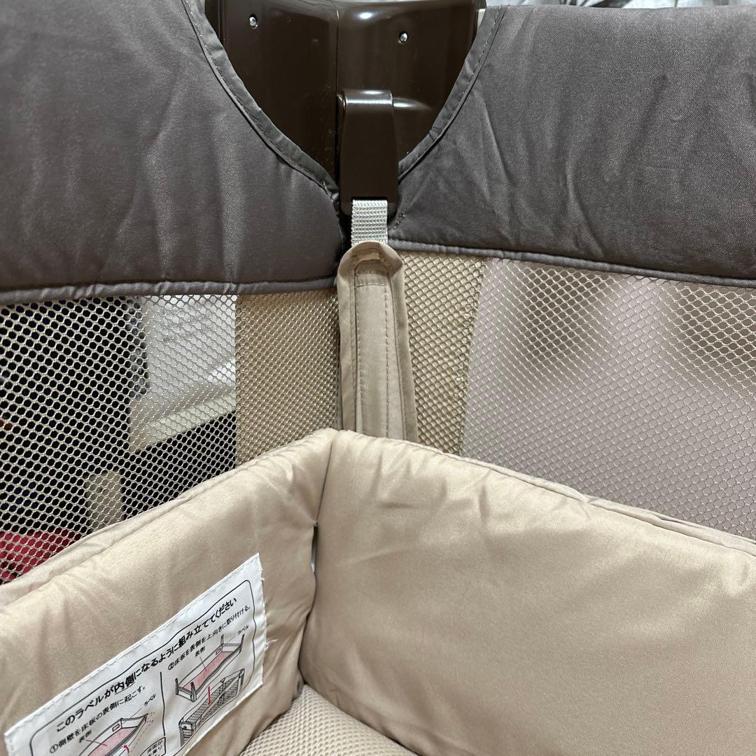 Aprica ココネルエアー ベビーベッド ブラウン 折りたたみ