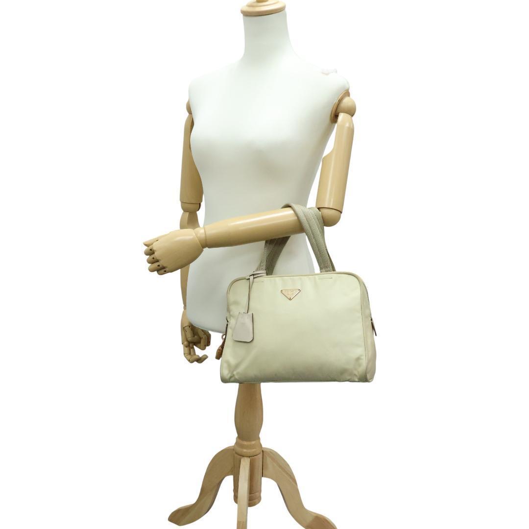 良品 PRADA プラダ ハンドバッグ 三角ロゴ 白タグ ナイロン 正規品