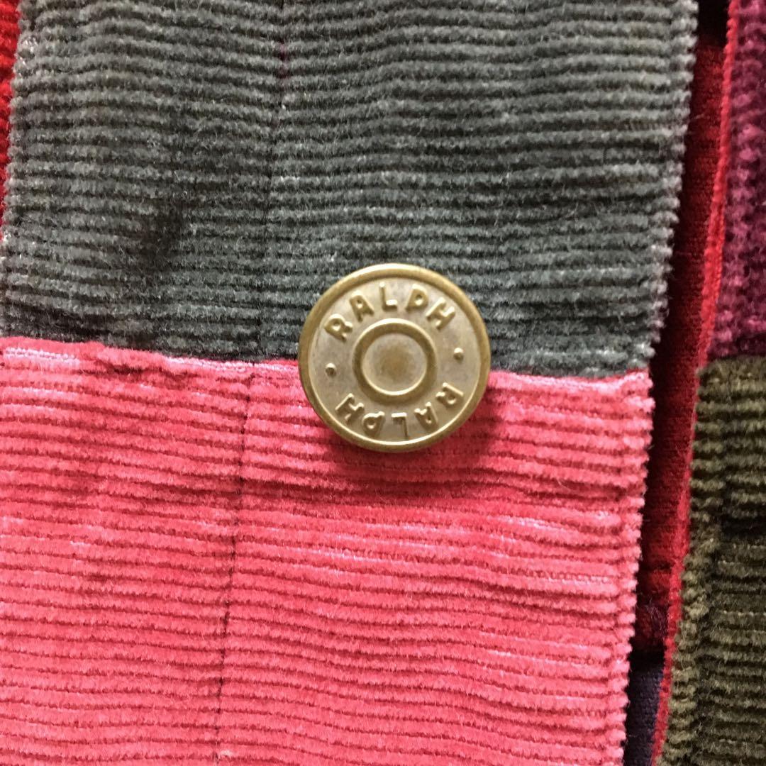 ユーロヴィンテージ　ラルフローレン コーデュロイベスト　デニム　パッチワーク