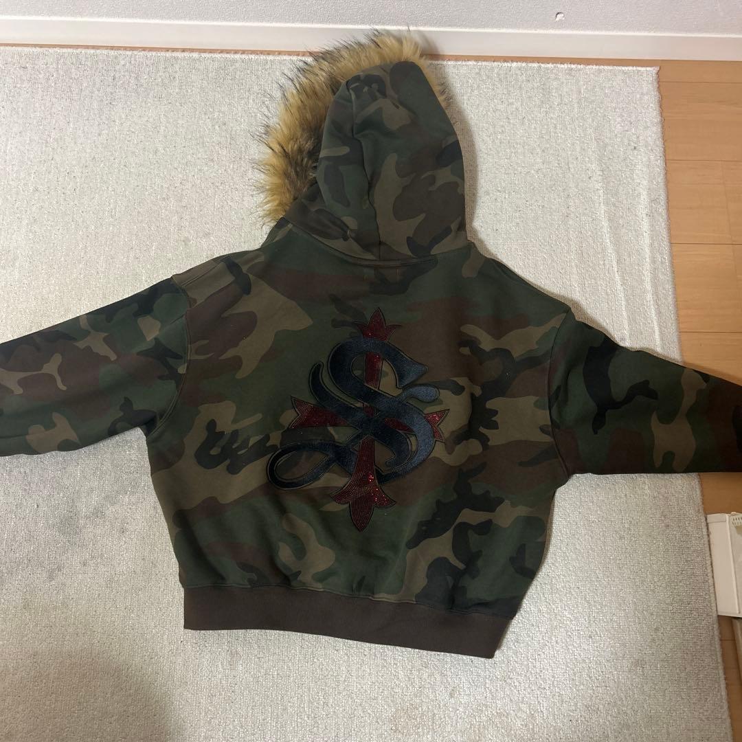 SupplieR 迷彩 フード付きダウンジャケット L