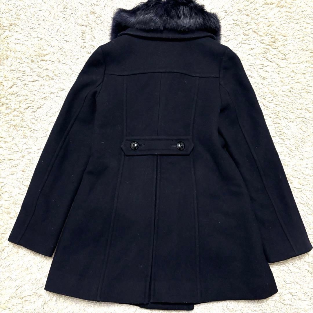 ブルーレーベル　ウール コート　ファー　ロゴボタン　ファインメルトンミドルコート