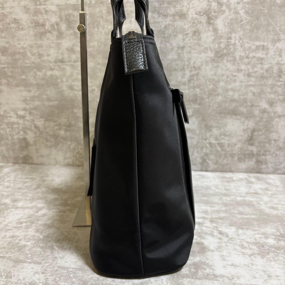 H199 極美品✨ハートマン　ビジネスバッグ　トート　ナイロン　レザー　ブラック