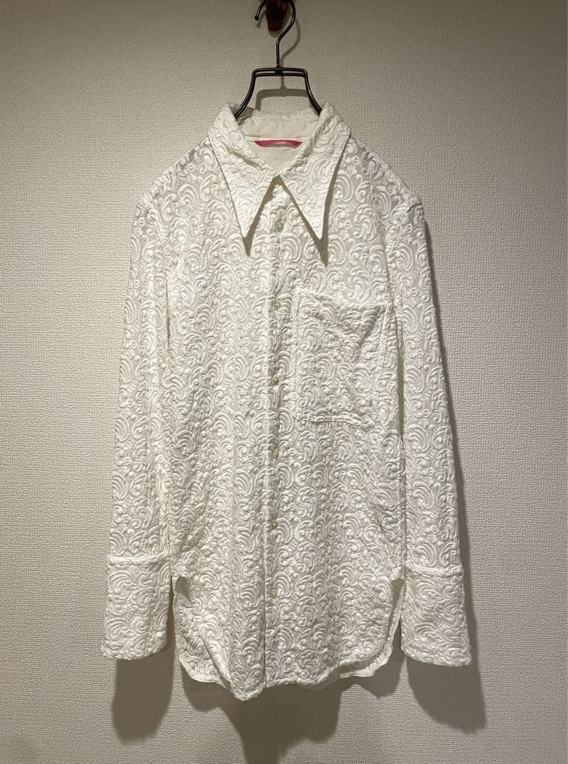 Y's Yohji Yamamoto スタンプワーク ペイズリー レース シャツ