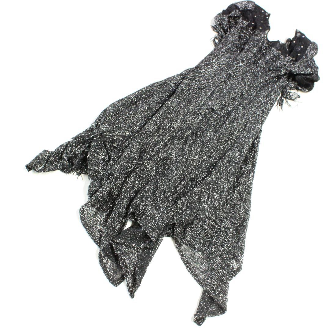 【美品 社交ダンス衣装】ワンピース ドレス 黒 ブラック ラインストーン レース