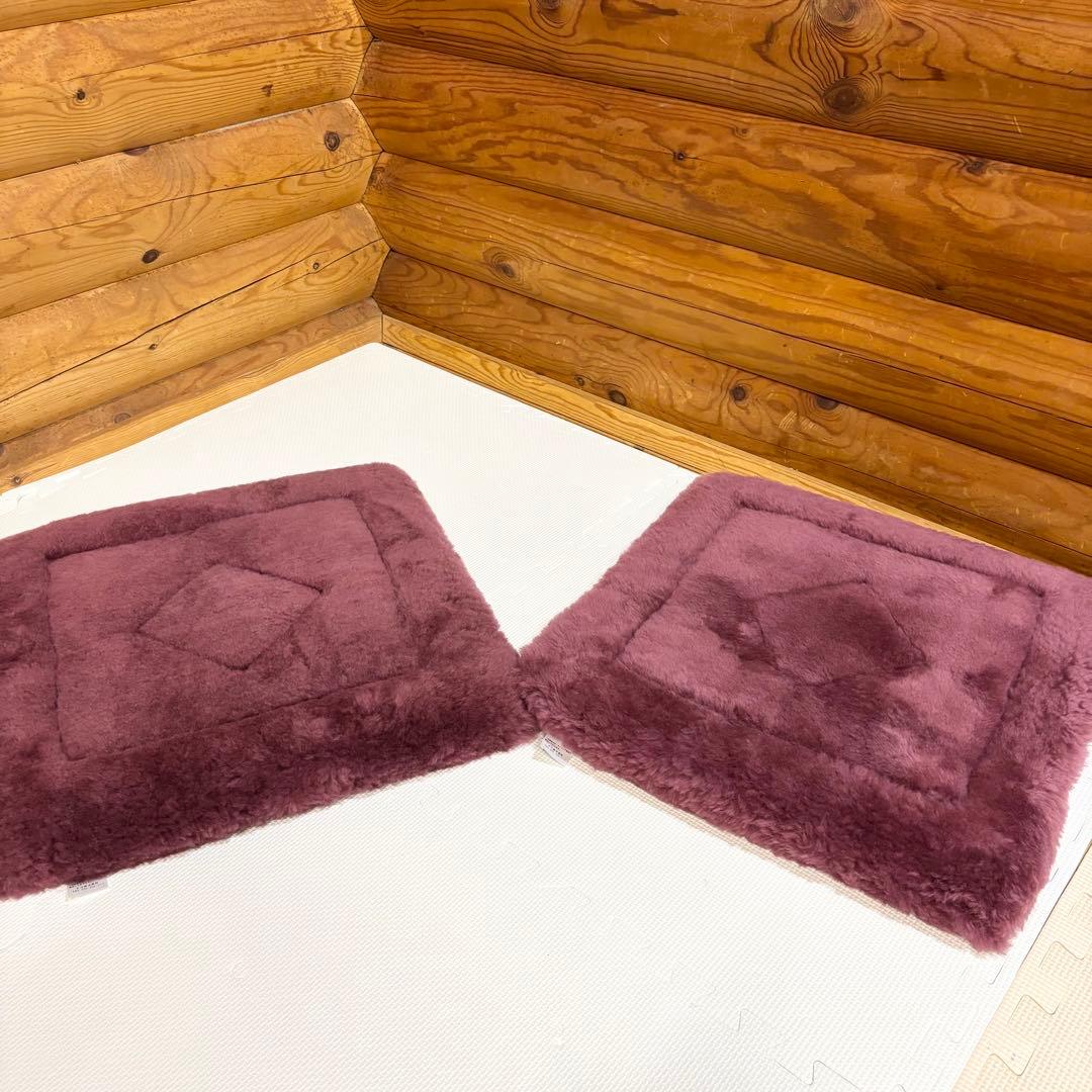 【未使用】エクセルヒューマン ExcelHuman ムートン 座布団 2枚セット