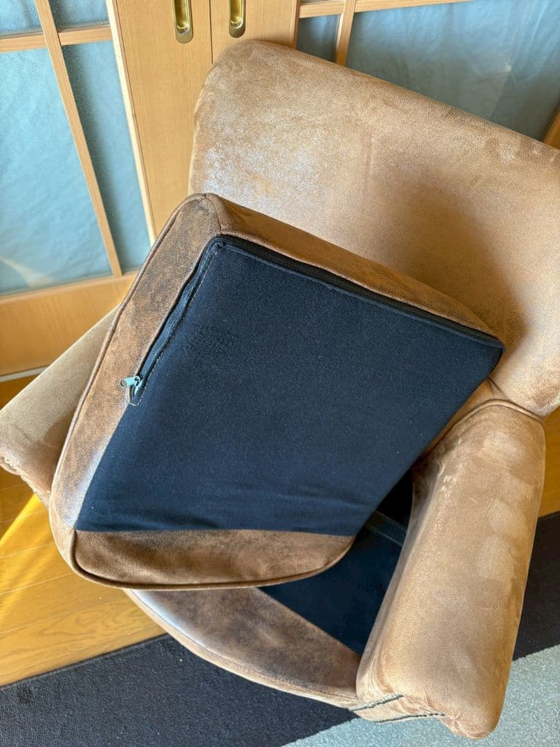 VINCENT ヴィンテージレザー調ファブリックコンパクトシングルソファ