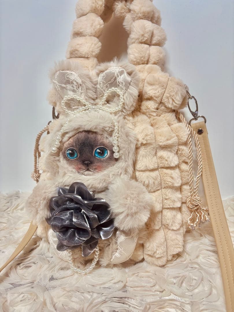 コヤンイサムチョン　フワフワ巾着バッグ ショルダーバッグ