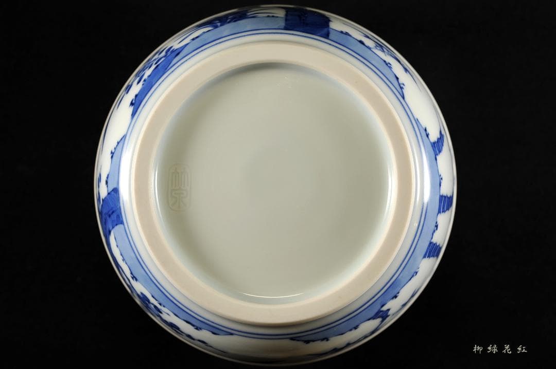 五代 三浦竹泉 祥瑞 松竹梅花鳥 水指 共箱 茶道具