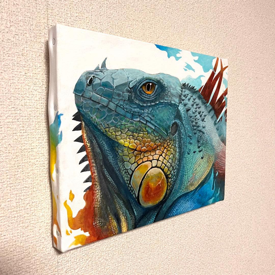 リザーアイズアクリル画 イグアナ