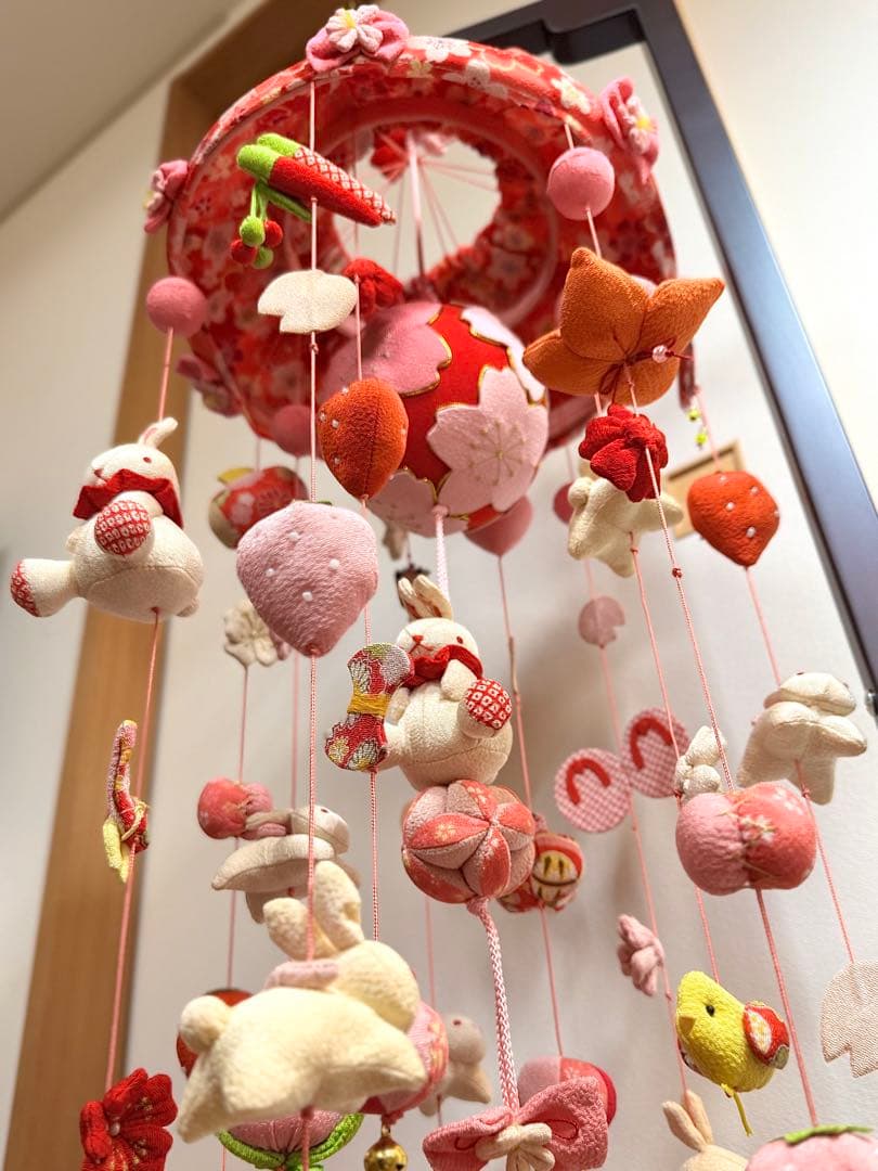 吊るし雛 120㎝ 雛飾り うさぎ つまみ細工 つるし雛