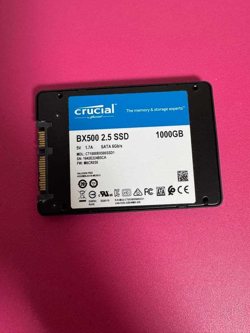 内蔵型SSD Crucial BX500 2.5 SSD 1000GB