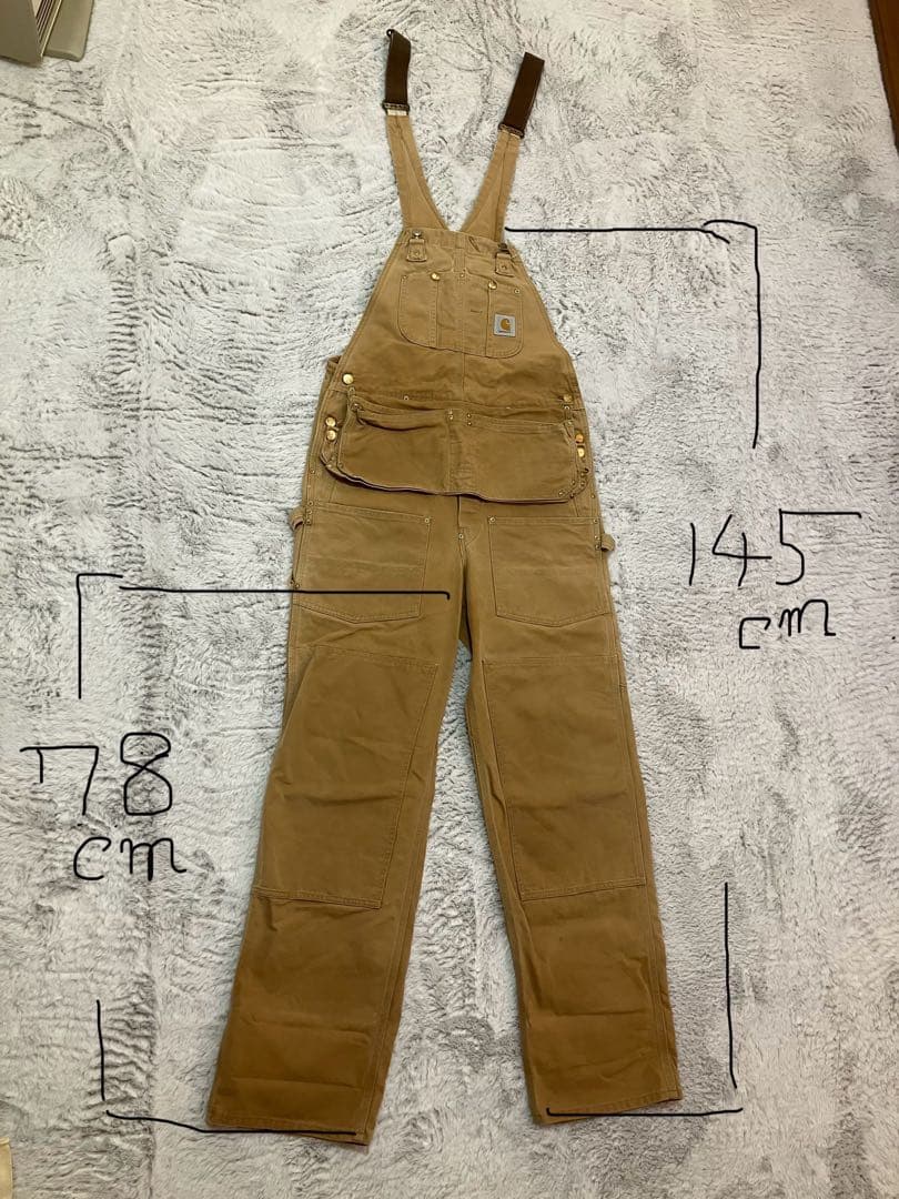 Carhartt ビンテージベージュオーバーオール古着
