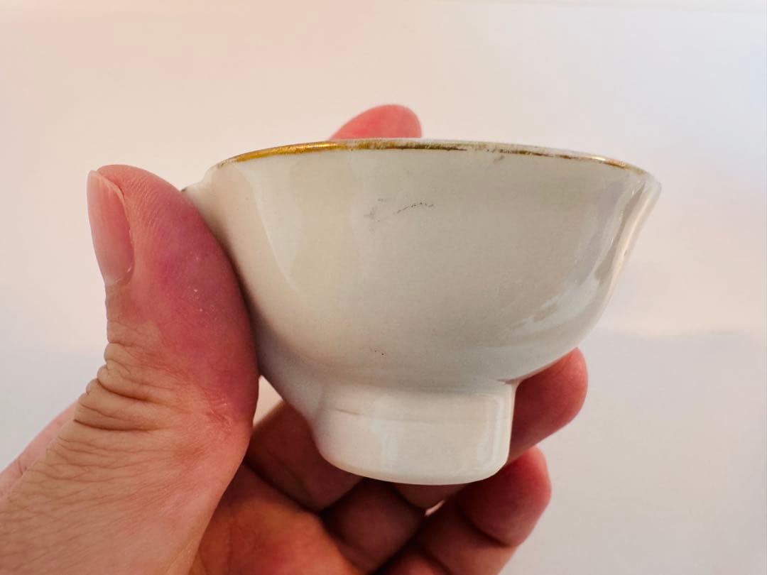 骨董　うぐいす盃　桜と菊